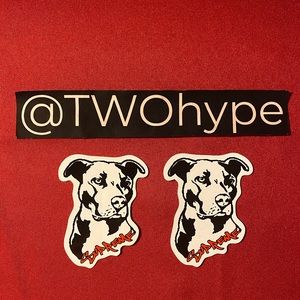 2 Supreme Pitbull Stickers